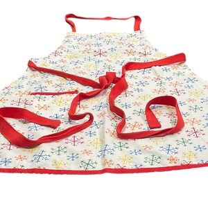 ❄️ Colorful Snowflake Apron – Adjustable Red Ties Unisex